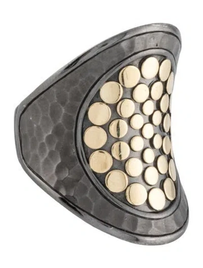 Pre-owned John Hardy Two-tone Moon Phase Dot Saddle Ring In Multicolor