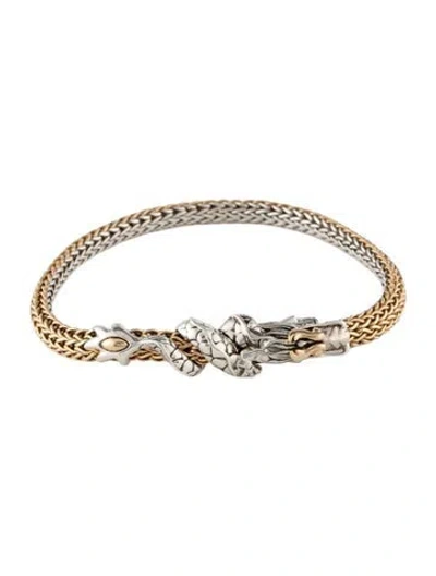 Pre-owned John Hardy Two-tone Naga Dragon Bracelet, 6.75" In Multicolor