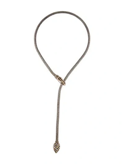 Pre-owned John Hardy Two-tone Naga Dragon Lariat Necklace, 16" In Multi