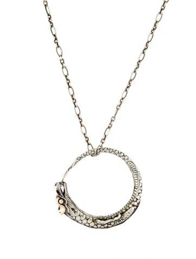 Pre-owned John Hardy Two-tone Naga Dragon Pendant Necklace, 20" In Multicolor