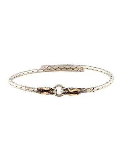 Pre-owned John Hardy Two-tone Naga Flex Cuff, 8" In Multi