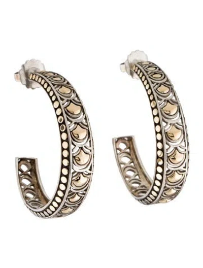 Pre-owned John Hardy Two-tone Naga Hoop Earrings In Multi