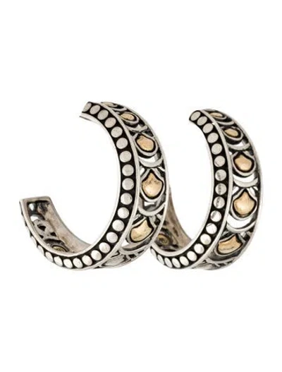 Pre-owned John Hardy Two-tone Naga Hoop Earrings In Multicolor