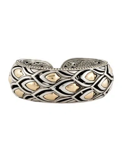 Pre-owned John Hardy Two-tone Naga Kick Cuff Bracelet, 6.5" In Multi