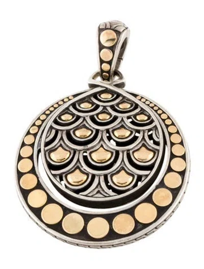 Pre-owned John Hardy Two-tone Naga Round Pendant In Multicolor