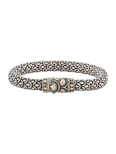 Pre-owned John Hardy Two-tone Naga Scale Bracelet, 6.5" In Multicolor