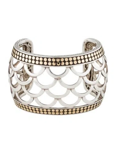 Pre-owned John Hardy Two-tone Naga Scaled Wide Cuff, 7.5" In Multi