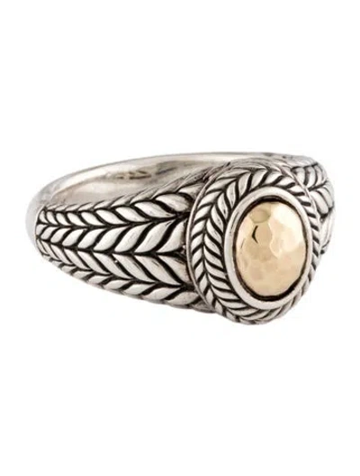 Pre-owned John Hardy Two-tone Oval Cocktail Ring In Multi