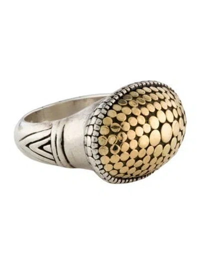 Pre-owned John Hardy Two-tone Oval Dot Ring In Multi