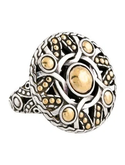 Pre-owned John Hardy Two-tone Palu Bulan Cocktail Ring In Multicolor