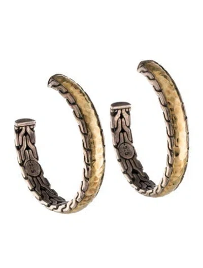 Pre-owned John Hardy Two-tone Palu Classic Chain Hoop Earrings In Multi