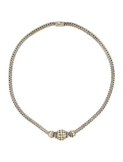 Pre-owned John Hardy Two-tone Palu Dot Ball Pendant Necklace, 16" In Multi