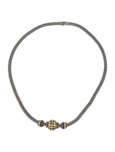 Pre-owned John Hardy Two-tone Palu Dot Ball Pendant Necklace, 17" In Multi