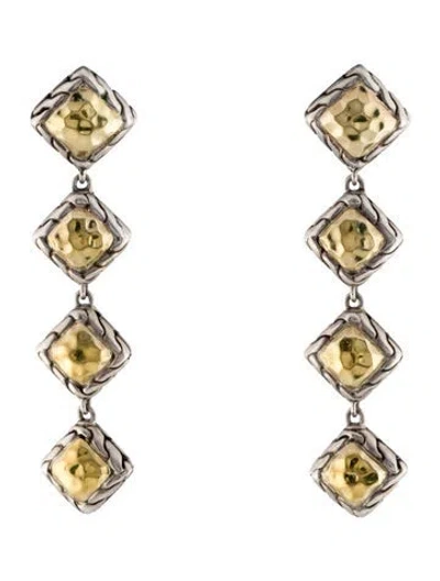Pre-owned John Hardy Two-tone Palu Drop Earrings In Multi