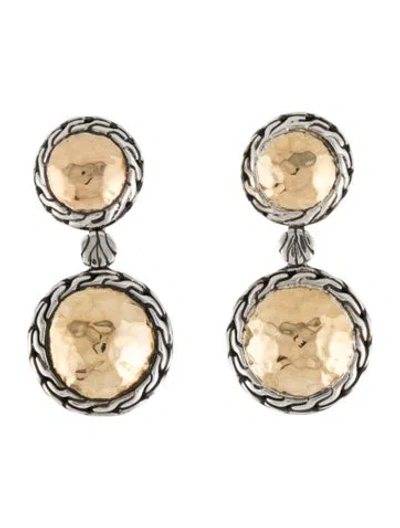 Pre-owned John Hardy Two-tone Palu Drop Earrings In Multi