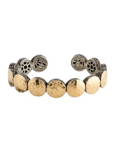 Pre-owned John Hardy Two-tone Palu Flex Cuff Bracelet, 6.75" In Multi