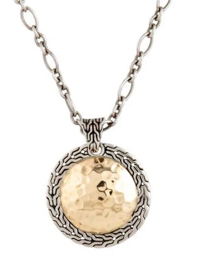 Pre-owned John Hardy Two-tone Palu Pendant Necklace, 18" In Multicolor