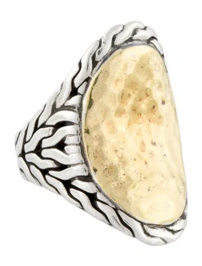 Pre-owned John Hardy Two-tone Palu Saddle Ring In Multi