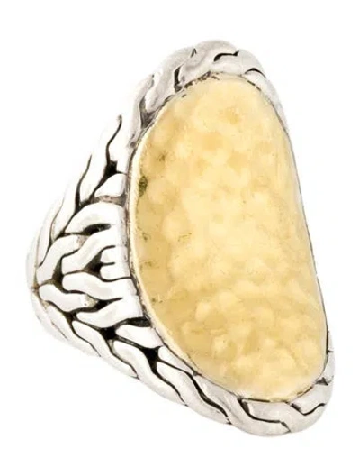 Pre-owned John Hardy Two-tone Palu Saddle Ring In Multi