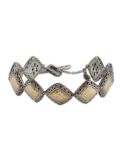 Pre-owned John Hardy Two-tone Palu Station Bracelet, 7.5" In Multi