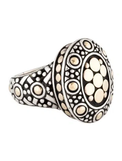 Pre-owned John Hardy Two-tone Pebble Cocktail Ring In Multi