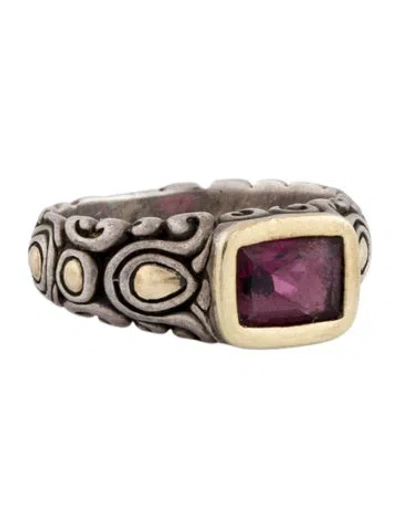 Pre-owned John Hardy Two-tone Rhodolite Ring In Multi