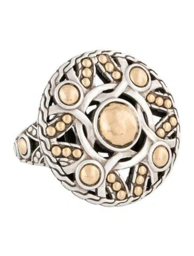 Pre-owned John Hardy Two-tone Round Cocktail Ring In Multi