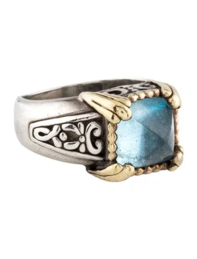 Pre-owned John Hardy Two-tone Topaz Cocktail Ring In Multicolor