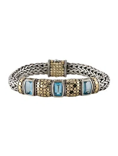 Pre-owned John Hardy Two-tone Topaz Dot Bracelet, 6.75" In Multi