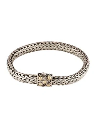 Pre-owned John Hardy Two-tone Woven Link Bracelet, 7" In Multi