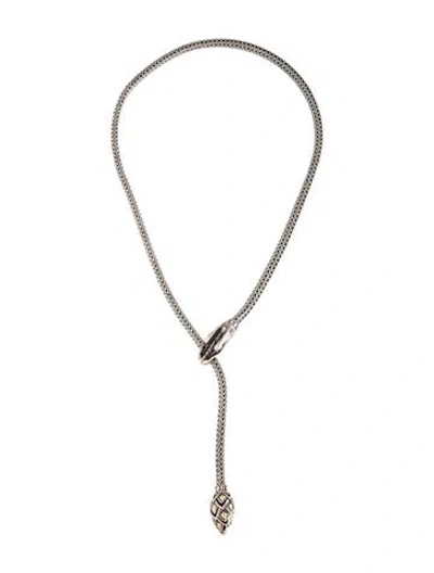 Pre-owned John Hardy Twp-tone Naga Lariat Necklace, 20.5" In Multicolor