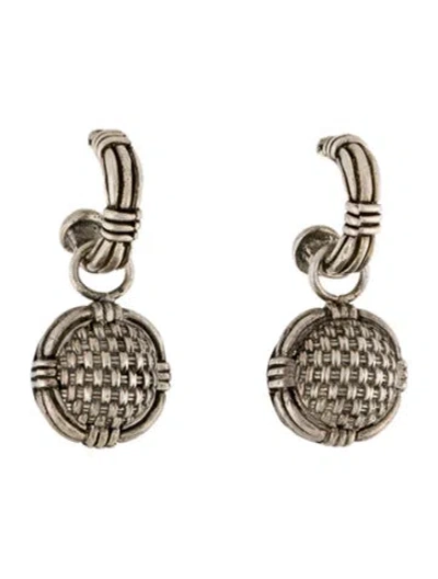 Pre-owned John Hardy Vintage Basket Weave Drop Earrings In Multi
