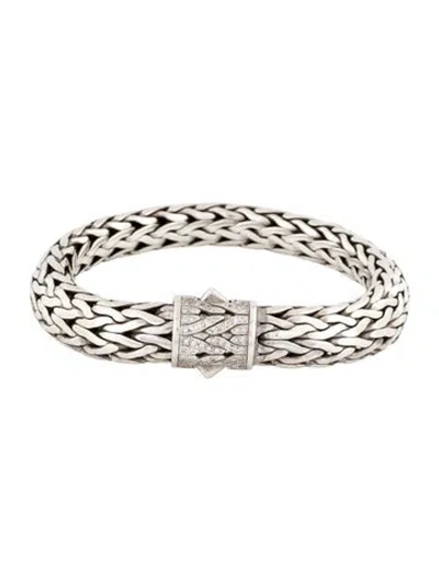 Pre-owned John Hardy Vintage Diamond Icon Chain Link Bracelet, 6.75" In Multicolor