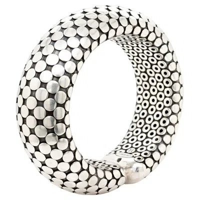 Pre-owned John Hardy Vintage  'dot' Pattern Sterling Silver Wide Flex Cuff Bracelet In Multiple