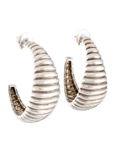 Pre-owned John Hardy Vintage Sculpted Hoop Earrings In Multicolor