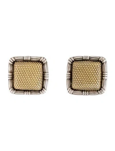 Pre-owned John Hardy Vintage Two Tone Weaved Earrings In Multicolor