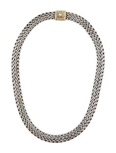 Pre-owned John Hardy Vintage Two-tone 10.5mm Classic Chain Necklace, 18.25" In Multi