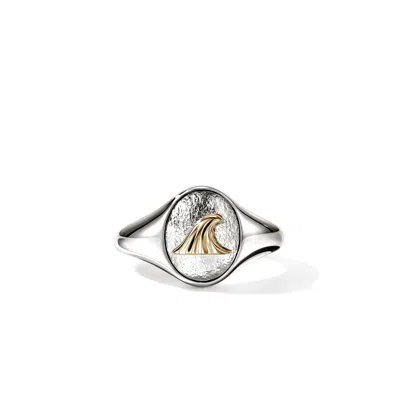 John Hardy Wave Signet Ring In Sterling Silver