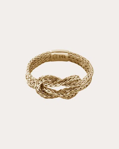 John Hardy 14k Yellow Gold Love Knot Chain Ring In Red