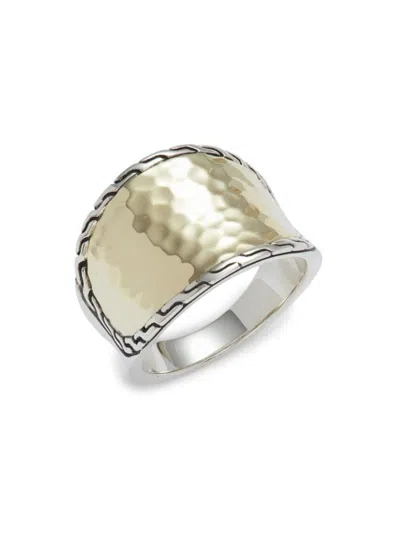 John Hardy Women's 18k Yellow Gold & Sterling Sliver Hammered Ring