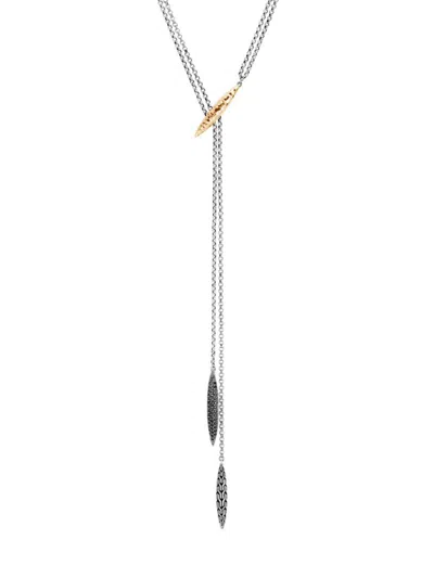John Hardy Women's 18k Yellow Gold, Silver & Black Sapphire Lariat Necklace