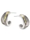John Hardy Bamboo Striated J Hoop Earring In Silver
