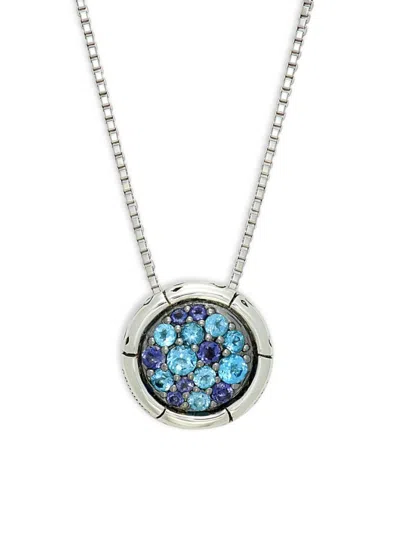 John Hardy Women's Bamboo Sterling Silver, Swiss Blue Topaz & Iolite Pendant Necklace