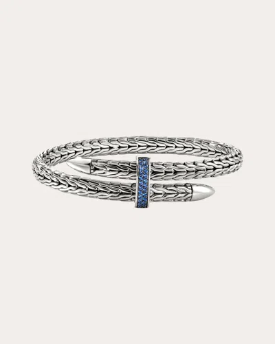 John Hardy Women's Blue Sapphire Spear Flex Cuff In Silver