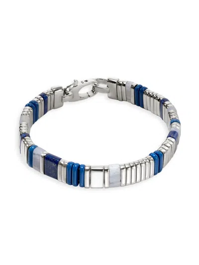 JOHN HARDY WOMEN'S CHAIN CLASSIC STERLING SILVER, LAPIS LAZULI & BLUE LACE AGATE BEADED BRACELET