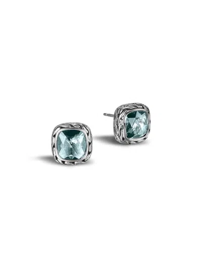 John Hardy Women's Chain Sterling Silver & Sky Blue Topaz Stud Earrings