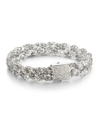 John Hardy Women's Classic Chain Diamond & Sterling Silver Small Braided Bracelet In Metallic