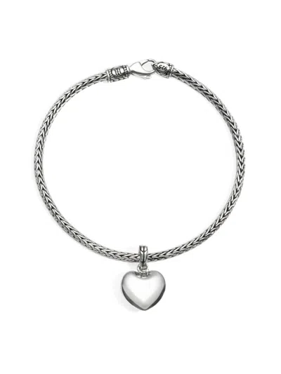 John Hardy Women's Classic Chain Mini Silver Heart Charm Bracelet In Metallic