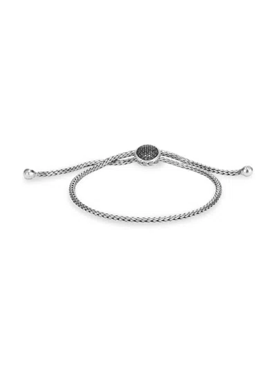 John Hardy Women's Classic Chain Silver, Black Spinel & Treated Black Sapphire Bolo Bracelet