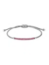 John Hardy Silver Treated Ruby Classic Chain Station Bracelet In Metallic